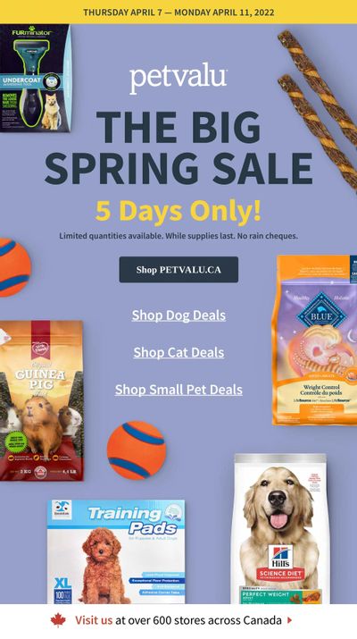 Pet Valu The Big Spring Sale Flyer April 7 to 11