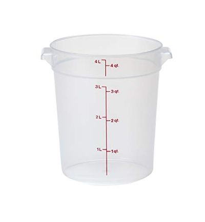 Cambro (RFS4PP190) 4 qt Round Polypropylene Food Storage Container - Camwear® $8.31 (Reg $19.55)