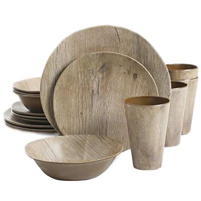 Gibson 16 pc Wood Look Plastic Melamine, Dinnerware Set $51.14 (Reg $67.28)