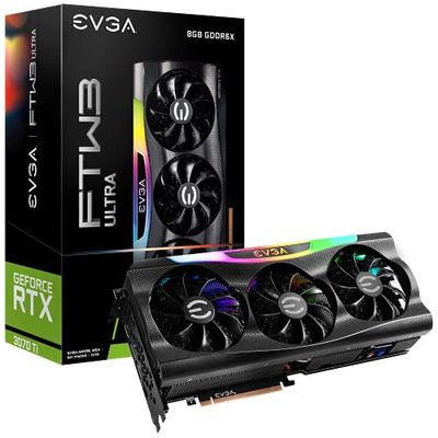 EVGA GeForce RTX 3070 Ti FTW3 Ultra Gaming, 08G-P5-3797-KL, 8GB GDDR6X, iCX3 Technology, ARGB LED, Metal Backplate $1079.99 (Reg $1375.00) EVGA GeForce RTX 3070 Ti FTW3 Ultra Gaming, 08G-P5-3797-KL, 8GB GDDR6X, iCX3 Technology, ARGB LED, Metal Backplate $1079.99 (Reg $1375.00)