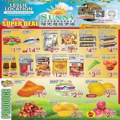 Sunny Supermarket (Leslie) Flyer April 8 to 14
