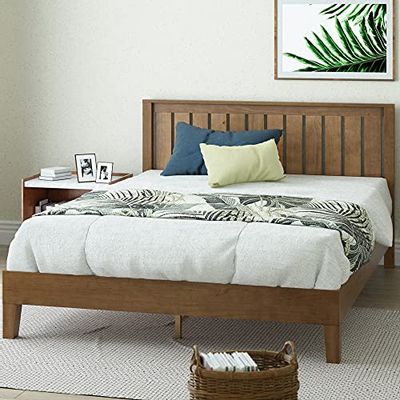 Zinus OLB-PWPBBHO-12K 12 Inch Deluxe Wood Platform Bed with Headboard / No Box Spring Needed / Wood Slat Support / Rustic Pine Finish, King, Brown $280.91 (Reg $429.02)