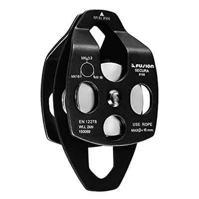 Fusion Climb Secura Double Aluminum Side Swing Pulley Matte Black 32KN $40 (Reg $51.52)