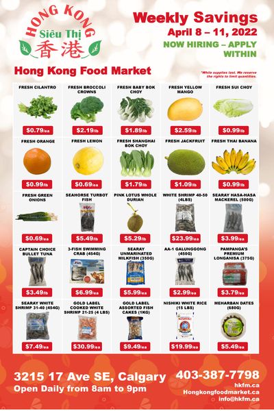 Hong Kong Food Market Flyer April 8 to 11
