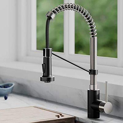 Kraus KPF-1610SFSMB Bolden 18-Inch Commercial Kitchen Faucet with Dual Function Pull-Down Sprayhead in All-Brite Finish, Matte Black $189.45 (Reg $262.95)