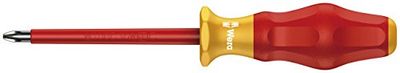 Wera 05031613002 Kraftform Comfort VDE 1165i Pozidriv Insulated Screwdriver, PZ 2 Head, 100mm Blade Length $14.24 (Reg $17.77)