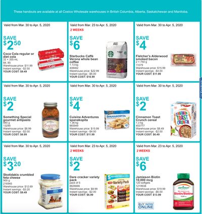 Costco Canada More Savings Weekly Coupons/Flyers for Western Canada: British Columbia, Alberta, Saskatchewan & Manitoba, March 30 – April 5