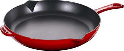 STAUB Pans 10-Inch Cast Iron Frying Pan - All Cooktops, Pouring Spout, Cherry, 1004415 $171.99 (Reg $199.99)