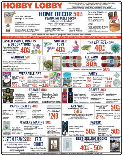 Hobby Lobby Weekly Ad Flyer April 10 to April 17