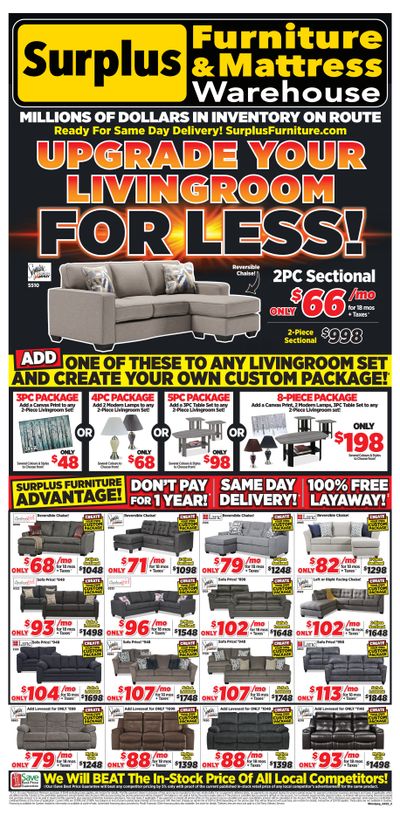 Surplus Furniture & Mattress Warehouse (Winnipeg) Flyer April 11 to May 1