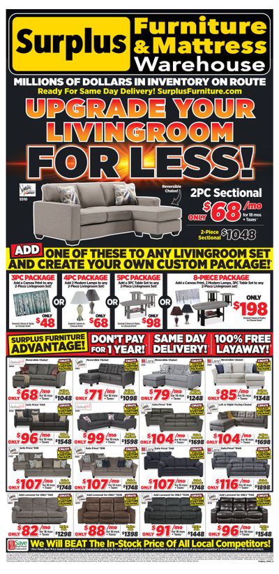 Surplus Furniture & Mattress Warehouse (Calgary) Flyer April 11 to May 1