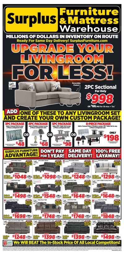 Surplus Furniture & Mattress Warehouse (Brandon) Flyer April 11 to May 1