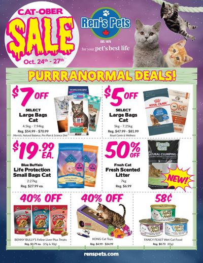 Ren's Pets Depot Purranormal Deals Flyer October 24 to 27