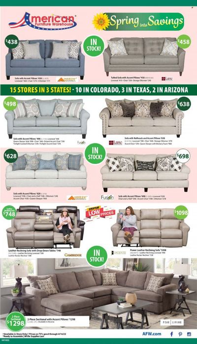 American Furniture Warehouse (AZ, CO, TX) Weekly Ad Flyer April 12 to April 19