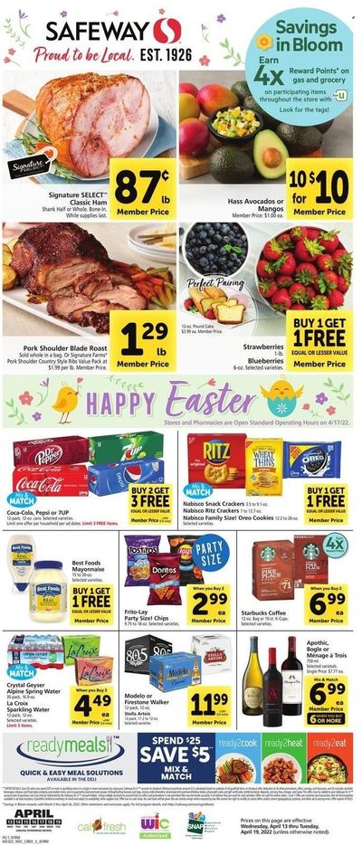 Safeway (AZ, CA, CO, HI, MD, NE, OR, VA, WA) Weekly Ad Flyer April 12 to April 19
