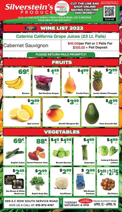 Silverstein's Produce Flyer April 12 to 16