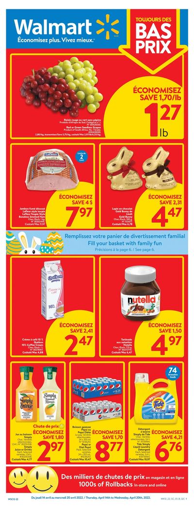 Walmart (QC) Flyer April 14 to 20