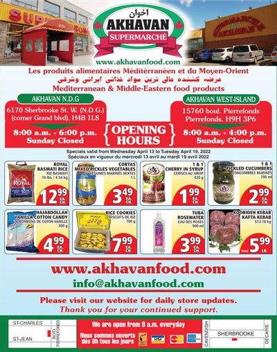 Akhavan Supermarche Flyer April 13 to 19
