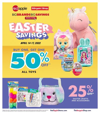 The Bargain Shop & Red Apple Stores Easter Savings Flyer April 14 to 17