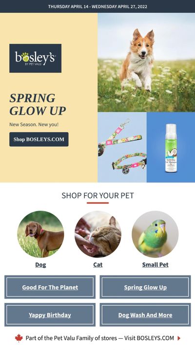 Bosley's by PetValu Flyer April 14 to 27