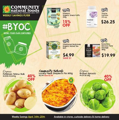 Community Natural Foods Flyer April 14 to 20