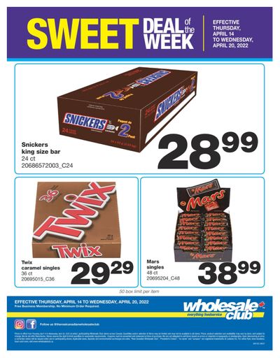 Wholesale Club Sweet Deal of the Week Flyer April 14 to 20