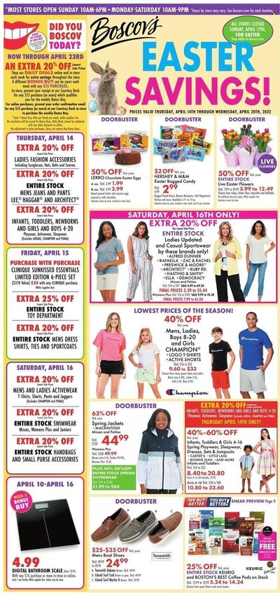 Boscov's (CT, DE, MD, NJ, NY, PA) Weekly Ad Flyer April 14 to April 21