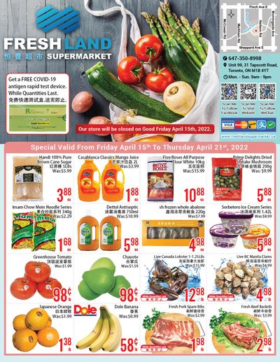 FreshLand Supermarket Flyer April 15 to 21