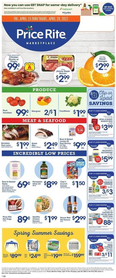 Price Rite (CT, MA, MD, NH, NJ, NY, PA, RI) Weekly Ad Flyer April 15 to April 22