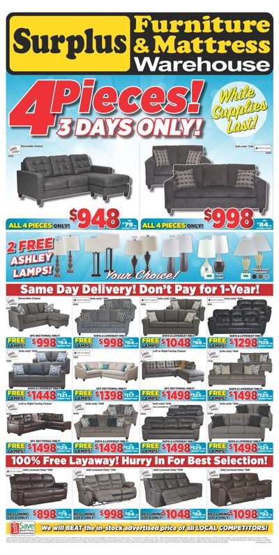 Surplus Furniture & Mattress Warehouse (Calgary) Flyer March 31 to April 6