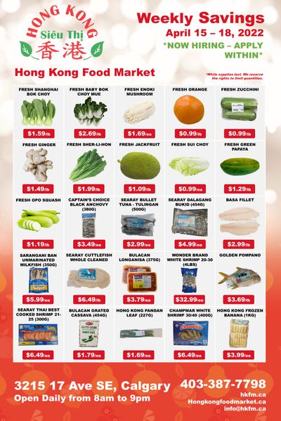 Hong Kong Food Market Flyer April 15 to 18