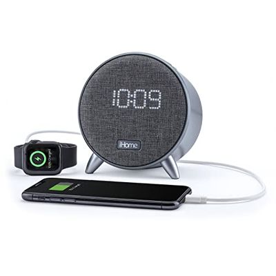 iHome Bluetooth Alarm Clock Dual Power Glow with USB and Ambient Light Grey Speakers and Alarm Clocks $39.99 (Reg $49.99)