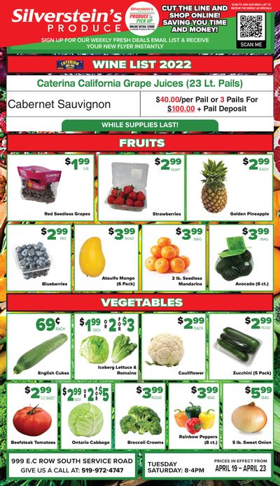 Silverstein's Produce Flyer April 19 to 23