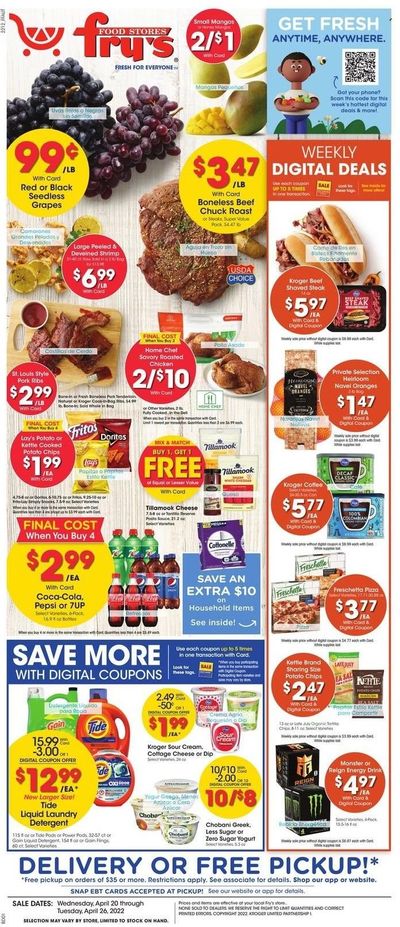 Fry’s (AZ) Weekly Ad Flyer April 19 to April 26