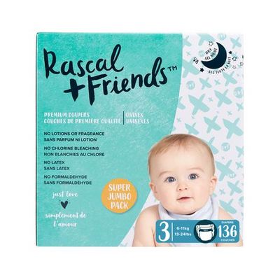 Rascal + Friends Premium Disposable Diapers on Sale for $29.97 at Walmart Canada
