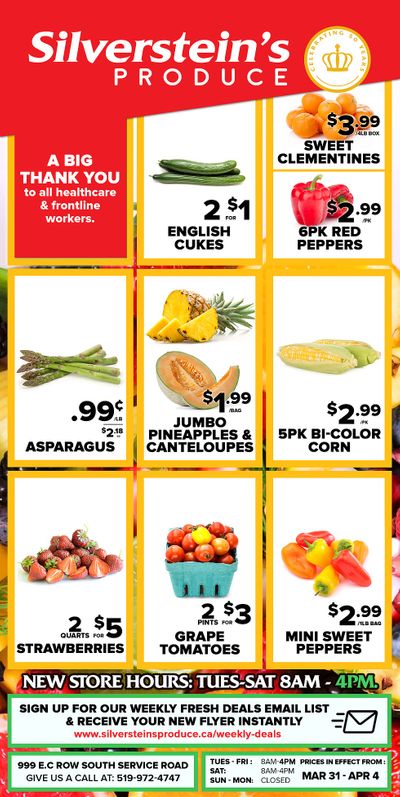 Silverstein's Produce Flyer March 31 to April 4