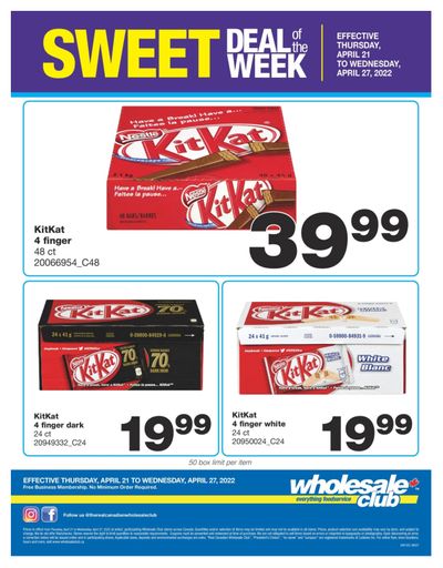 Wholesale Club Sweet Deal of the Week Flyer April 21 to 27