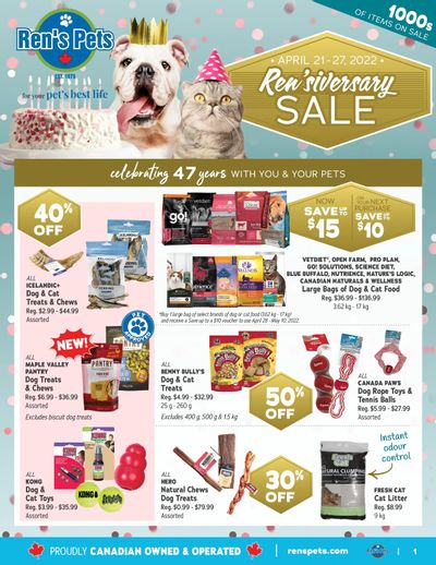 Ren's Pets Depot Ren'siversary Sale Flyer April 21 to 27
