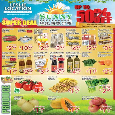 Sunny Supermarket (Leslie) Flyer April 22 to 28