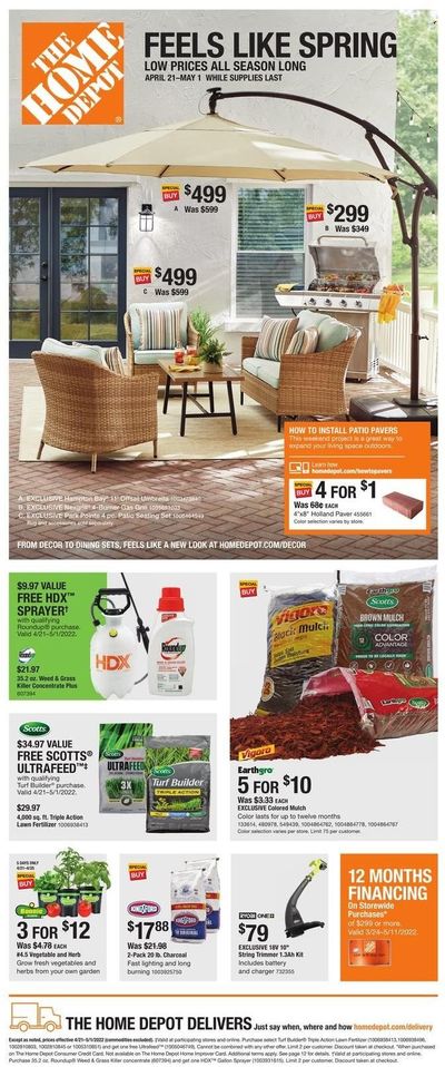 The Home Depot Weekly Ad Flyer April 21 to April 28