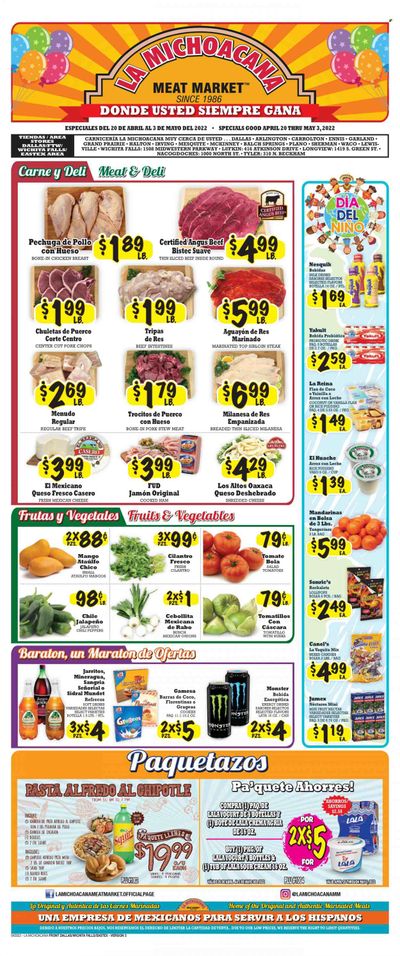 La Michoacana Meat Market (TX) Weekly Ad Flyer April 21 to April 28