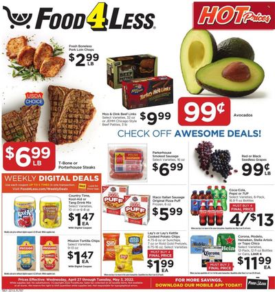 Food 4 Less (IN) Weekly Ad Flyer April 26 to May 3