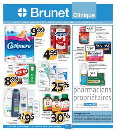 Brunet Clinique Flyer April 28 to May 11