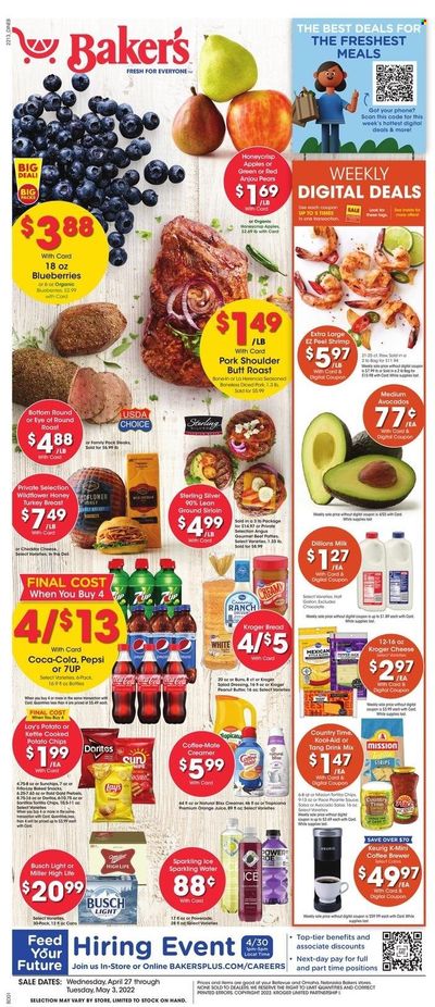 Baker's (NE) Weekly Ad Flyer April 27 to May 4