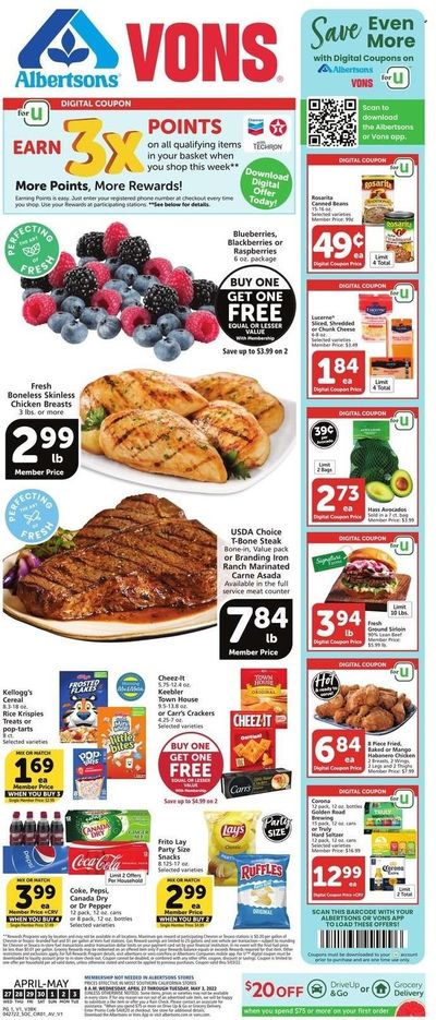 Vons (CA) Weekly Ad Flyer April 27 to May 4