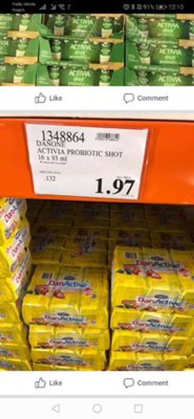 Oshawa area - Danone Activia Probiotic Shot on Sale for $1.97 at Costco Canada
