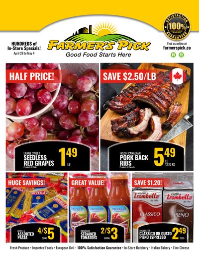 Farmer's Pick Flyer April 28 to May 4