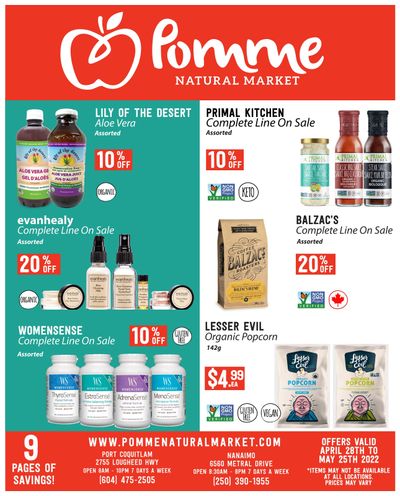 Pomme Natural Market Monthly Flyer April 28 to May 25