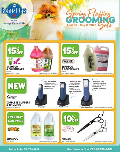 Ren's Pets Depot Spring Fluffing Grooming Sale Flyer April 25 to May 8