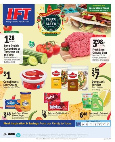 IFT Independent Food Town Flyer April 29 to May 5